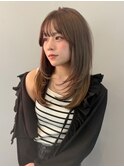 小顔見せレイヤーカット/20代/30代/40代/ワンカールロングヘア