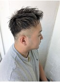 白髪ぼかしハイライト×アップバングショート★藤原