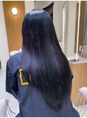 髪質改善トリートメント縮毛矯正ブルーダブルカラーロング本厚木