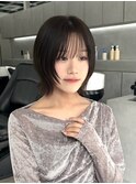 フェイスレイヤーくびれボブシースルーバング