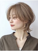 白髪ぼかし脱白髪染め似合わせショートボブ30代40代50代60代♪