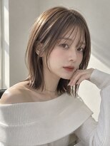 ノア 三宮店(NOA)&nbsp;【NOA】韓国風ミディアムボブ顔まわりレイヤーシースルーバング
