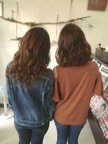 女子旅の前のお揃い巻き髪☆