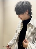 ツイストスパイラルパーマ黒髪ウルフ