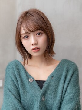 ケアリー 浦和美園(Carelly) 大人かわいい前髪セシルカットココアブラウンフリンジウェーブ