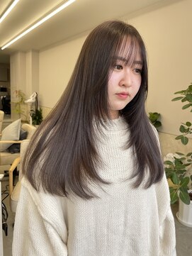 サンド 鹿児島中央(sand) @ayumi_sand ロングレイヤー レイヤーカット グレージュ