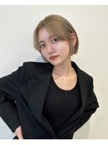 マイラグーン(MY LAGOON)&nbsp;ミニボブ/ハイトーン/韓国風/切りっぱなし/ケアブリーチ/顔周り