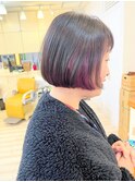 【morio成増 セリザワ】ミニボブ インナーカラー パープル