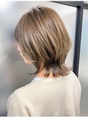 ネオウルフ×ミルクティハイライトボブウルフ　ウルフカット