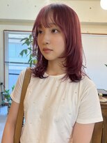 ベンジー オウン 代々木上原店(benji own)&nbsp;チェリーピンク ダブルカラー　ブリーチ