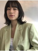 韓国風/外ハネボブ/ミディアム/顔まわりレイヤー/10代20代30代