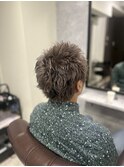 メンズ グレージュカラー スパイキーショート