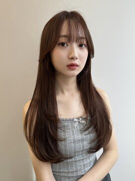 ロンドアジュール 横浜(Lond azur) 髪質改善縮毛矯正レイヤーカット顔周り前髪韓国ミニウルフ/横浜