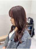 ブリーチなしまろやかピンクブラウン