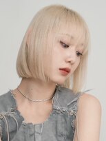 サンクマーケット 渋谷(cinq MARKET) 渋谷ブリーチカラータッセルボブ顔周りレイヤー切りっぱなしボブ