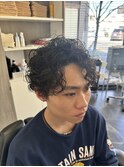 MEN'S/ブルーブラック/フェザーパーマ/川口/メンズ/顔そり