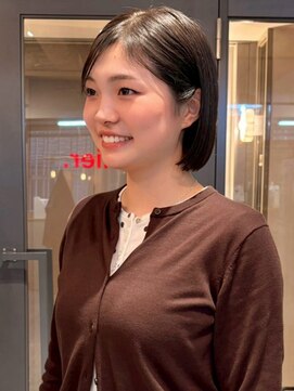 アトリエ(atelier.) ショートボブ 髪質改善 オリーブブラウン 顔周りカット
