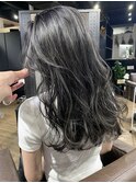 ナチュラルコントラストハイライトカラー　グレージュ　ヘアケア