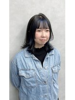 ファイブバイジエクト 堀江(FIVE by The Ect)&nbsp;フェイスフレーミング　インナーカラー　インナーブルー