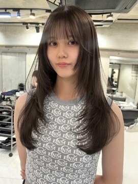 サイン 表参道(SIGN) 韓国ヘアーハッシュカットレイヤーカットグレージュブリーチ無し