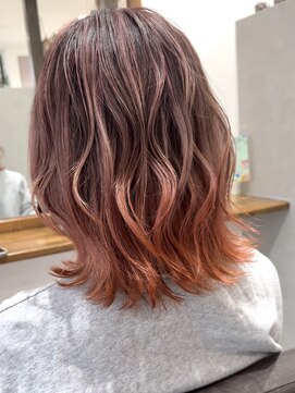 スピラ(SPiRA) 【ブリーチ☆デザインカラー】ピンクベージュとオレンジ