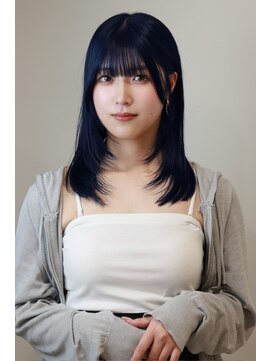 ステラ ヘア デザイン サロン(STELLA hair design salon) 顔まわりレイヤー×ディープブルー　A