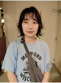 ミディアムパーマ/デジタルパーマ/ベージュカラーボブパーマ暗髪