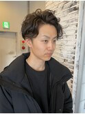 アップバングスパイラルパーマ