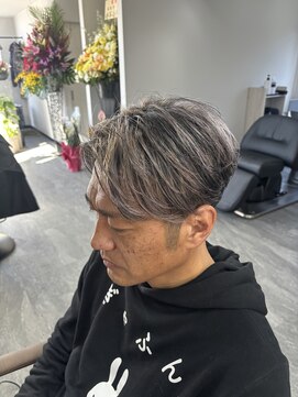 リイ(Lii) メンズ　ショート　ハイライト　メッシュキャップ　シルバー