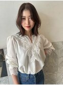 イメチェン/ピンクベージュ/アンブレラカラー/前髪/栄矢場町