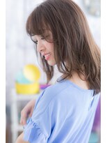 ヘアアンドビューティー ミック(Hair & Beauty miq) 視線惹きつけ♪斜めバング×ミックスカールb