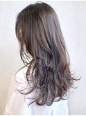 レイヤーロングカット_ココアブラウンフリンジウェーブ_ba300971