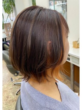 ヘアアートヒサ(HAIR ART hisa) 「RYOKO」304050代 ペールオレンジ×ボブウルフ