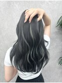 コントラスト極ハイライト☆アッシュブラック