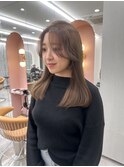 ★ 似合わせカット韓国 メルティカラーフェミニンロング