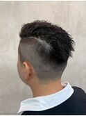 サイドパート ツイストパーマ
