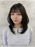 ミディアムレイヤー ハッシュカット レイヤーカット