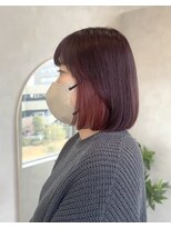エレノア 枚方(Eleanor)&nbsp;枚方暖色系カラー/ラベンダー/インナーカラー/赤/ボブ#AKANE