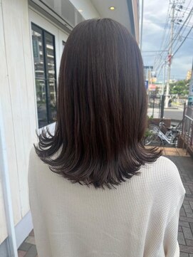 ワンマイル 本川越(one mile) 20代30代40代◎白髪染めリタッチカラー外ハネミディアム川越