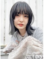 ユラギフロムユイマァル 水島店(YURAGI from YUIMARL)&nbsp;切りっぱなしネイビーブルー×ウルフレイヤー