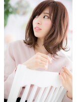 ミック 日暮里店(miq) アッシュピンクくせ毛風外ハネカールモーヴカラーb1