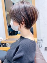 アヴァロン(AVALON) 絶壁解消×マロンベージュ×40代×前髪長め大人ショートボブ永