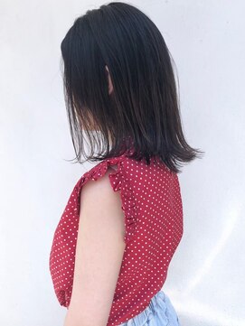 フロート 小阪店(float) 黒髮ミディ_マロンベージュ Aラインボブ かきあげ