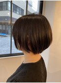 4月暗髪ショート【ボブルフ/ミディアムヘア/ベビーバング】