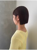 大人ショートボブ ぱつっとボブ 切りっぱなしボブ 暗髪 黒髪