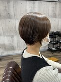 ぱっつん前髪/縮毛矯正/ショート/メンズライク/ストレートパーマ