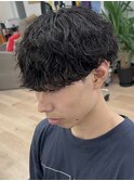 波巻きスパイラルパーマメンズマッシュツイストスパイラルパーマ