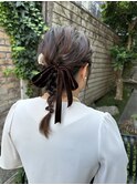 編みおろしヘアセット/ミディアムアレンジ/表参道