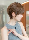 20代30代大人かわいい丸みショートナチュラルカラー小顔