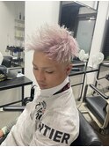 【ホワイトカラー！】ポイントピンクサイドフェザー